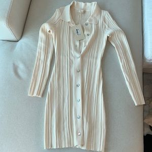 Meshki NWT mini cream colored sweater dress. Size medium